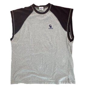 Vintage Y2K MLB Colorado Rockies Muscle Tee T-Shirt Embroidered Size 2XL CSA XXL